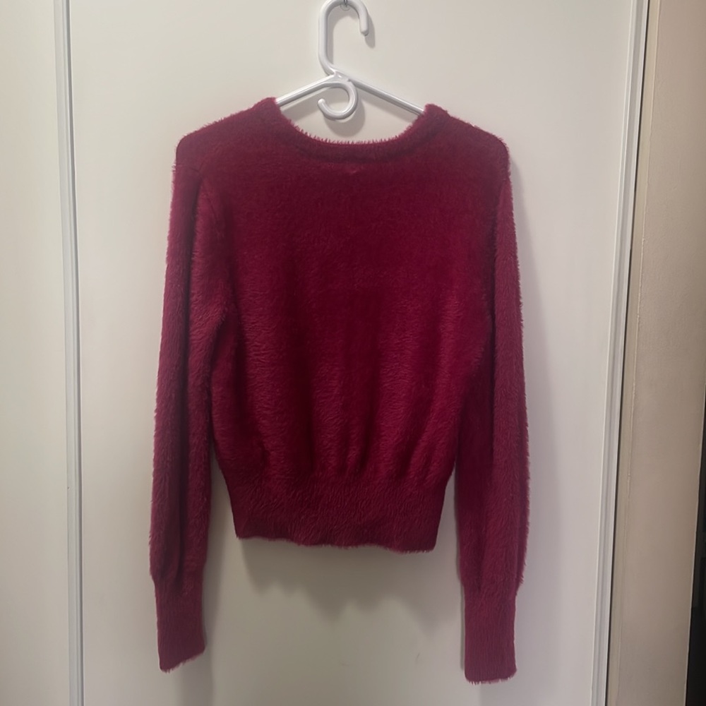 Bebe Sangria Fuzzy Rhinestone Sweater - Picture 2 of 7